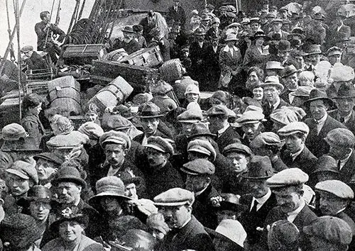 Third-Class Passengers on Board the Canadian Pacfic SS "Melita" Ready for Medical Inspection.
