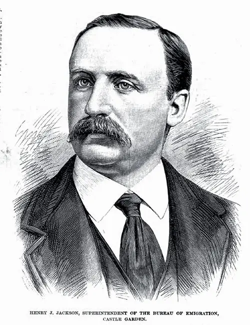 Henry J. Jackson, Superintendent of the Bureau of Emigration, Castle Garden.