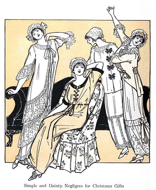 Simple and Dainty. Negligees for Christmas Gifts. Good Housekeeping Magazine, December 1912.