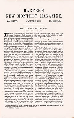 Front Page of Harper's Magazine from January 1888