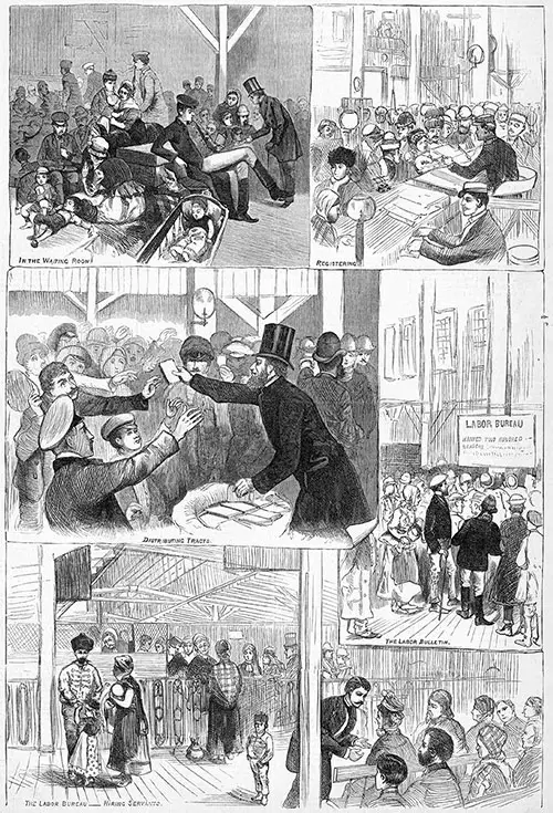 Scenes of Immigrants at Castle Garden.