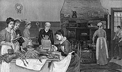 GGA Image ID # 1458be180d Women Prepare the Turkey and Other Foods in the Kitchen Beginning the Day Before Thanksgiving.