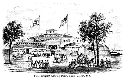 New York State Emigrant Landing Depot, Castle Garden circa 1855.