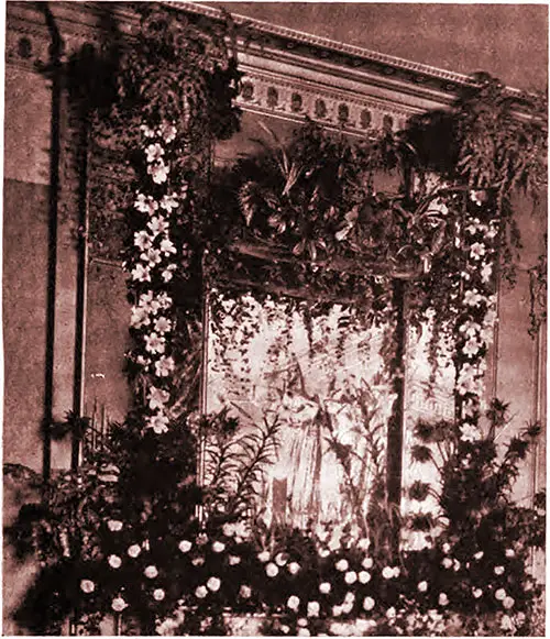 A Mantelpiece as Decorated for a Wedding Reception. Lady's Realm, June 1902.
