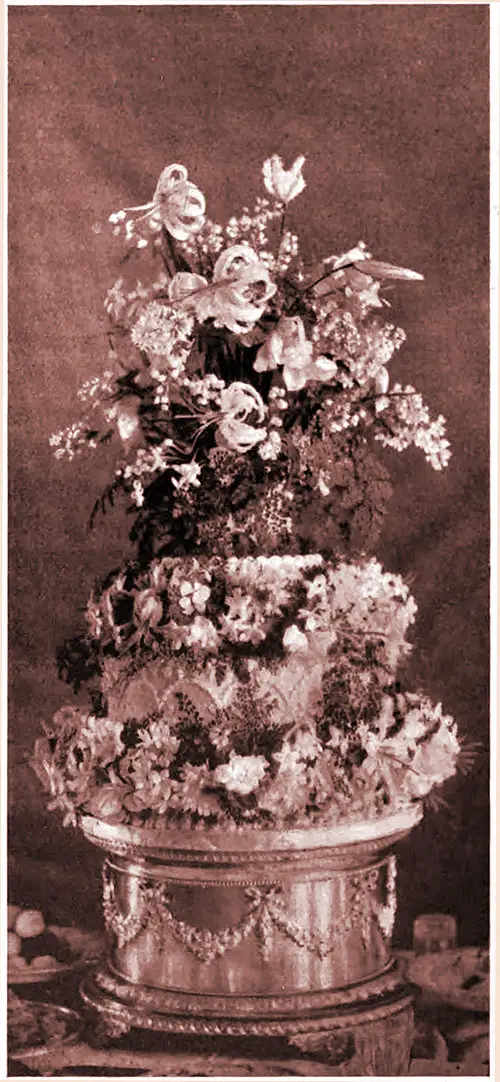 Fashions in Real Flowers in Wedding Cakes. Lady's Realm, June 1902.