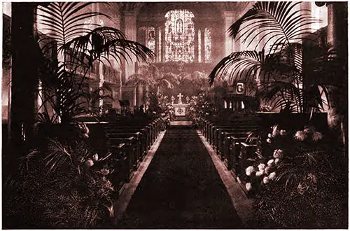St. George's, Hanover Square, as Decorated for the Wedding of Sir Meyrick Burrell and Miss Winans. Lady's Realm, June 1902.