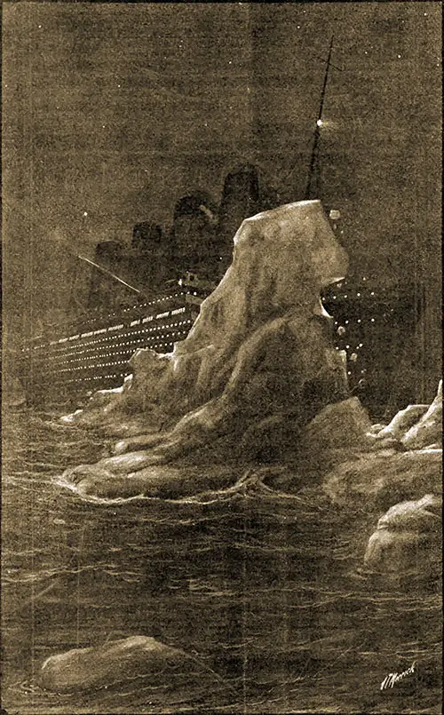 Titanic Striking an Iceberg.