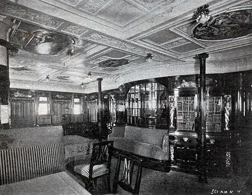 Library and Reading Room on the Kronprinz Wilhelm.