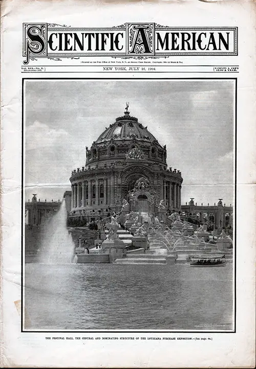 Front Page of the Scientific American for 16 July 1904