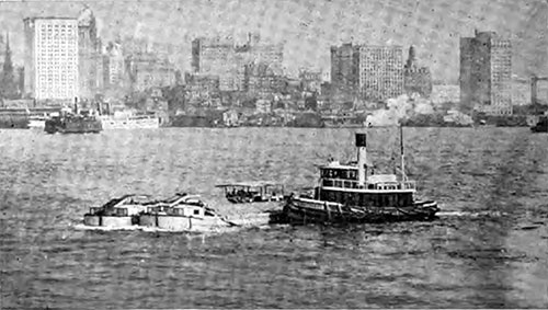 Tugboats in New York Harbor.