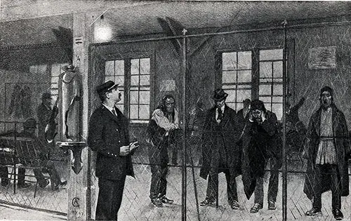 Immigrants Await Deportation in the Deported Pen at Ellis Island.