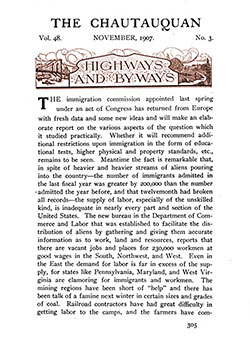 First Page, The Chautauquan, Vol. 48, No. 3, November 1907.