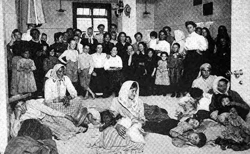 2,000 Men, Women, and Children Remained for Five Days at Ellis Island Recently.