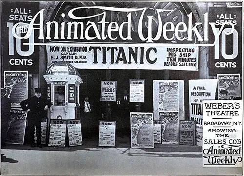 Theater Display for the Film Featuring Captain Smith of the RMS Titanic with 'Animated Weekly' Overlay