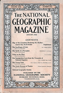 GGA Image ID # 1a0057beb8 Front Cover, The National Geographic Magazine, Volume XXIII, Number 1, January 1912.