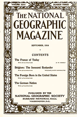 Front Cover, The National Geographic Magazine, Vol. XXVI, No. 3, September 1914.