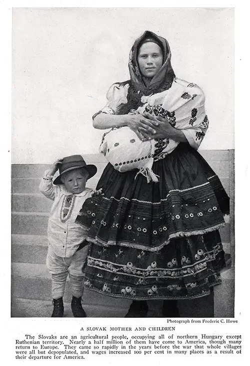 A Slovak Immigrant Mother and Her Children at Ellis Island.