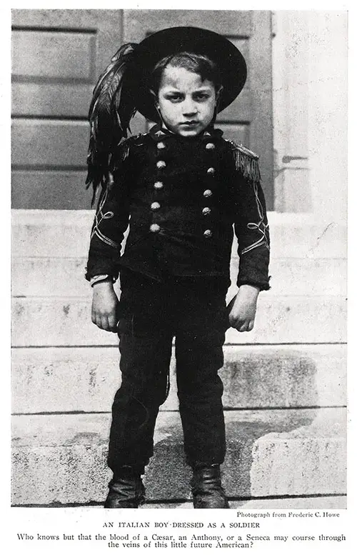 An Italian Immigrant Boy Dressed as a Soldier.