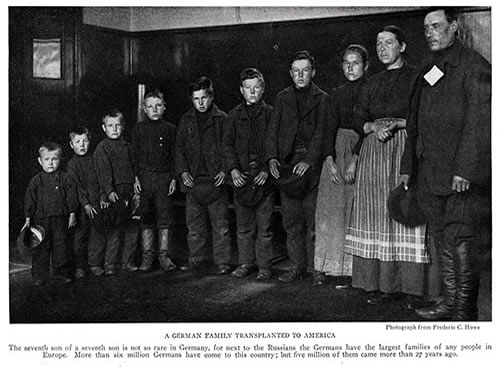 A Large German Immigrant Family Transplanted to America.
