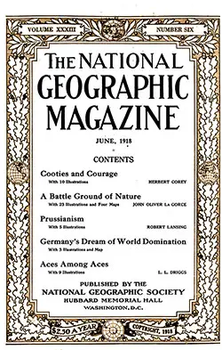Front Cover, National Geographic Magazine, Volume XXXIII, Number 6, June 1918.