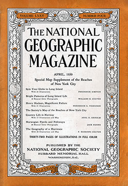 Front Cover, The National Geographic Magazine, Volume LXXV, Number Four, April 1939.