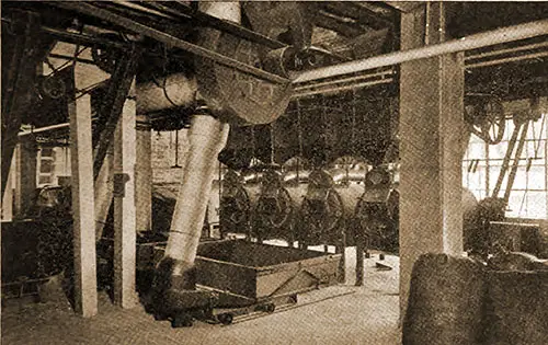 Part of the Modern Plant of Park & Tilford, New York, Which Is Completely Equipped With Burns' Cocoa-Cleaning and Roasting Apparatus.