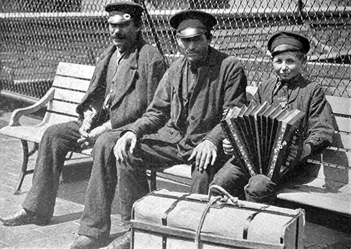 Peasants from Norway on the Roof at Ellis Island Awaiting Deportation.