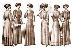 Serviceable Tub Dresses, Drawings by Paul W. Furstenberg. Woman's Home Companion, July 1910.