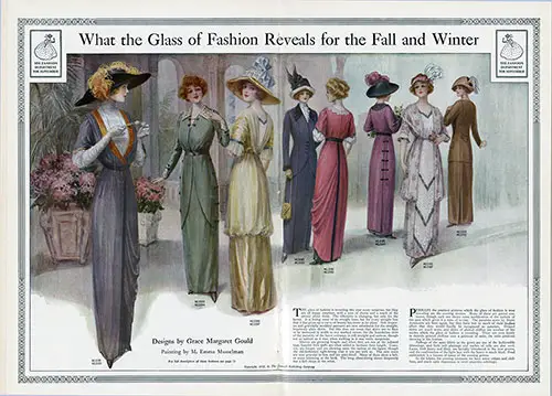 What the Glass of Fashion reveals for the Fall and Winter 1912.