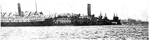 Section of Port of Boston Waterfront Showing Steamship Piers and Coal Bunkering Berths.