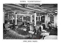 GGA Image ID # 1980752734 Upper Dining Saloon on the RMS Lusitania of the Cunard Line.