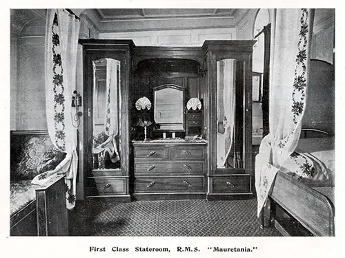 First Class Stateroom on the RMS Mauretania.