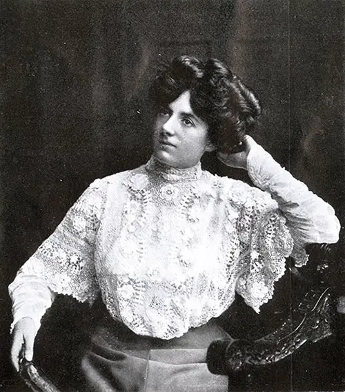Women wearing fine lace blouse - Irish Industries 1908