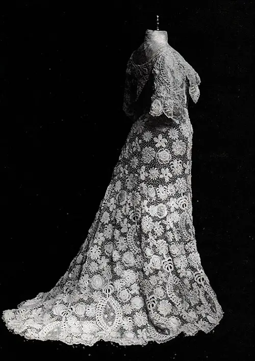 Women wearing fine lace blouse - Irish Industries 1906