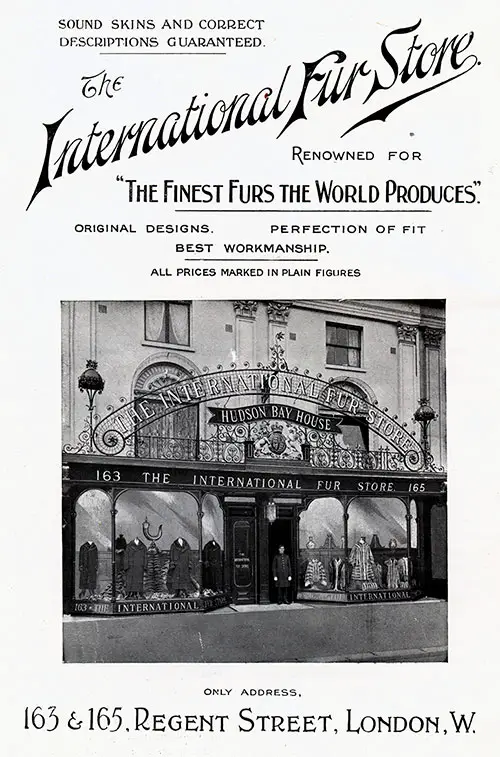 The International Fur Store of London - Print Ad 1906