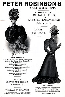 Peter Robinson's of London - 1906 Advertisment
