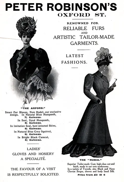 Peter Robinson's of London - 1906 Advertisement