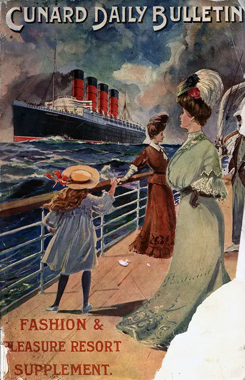 Front Cover of the Cunard Daily Bulletin Fashion & Pleasure Resort Supplement for 1907