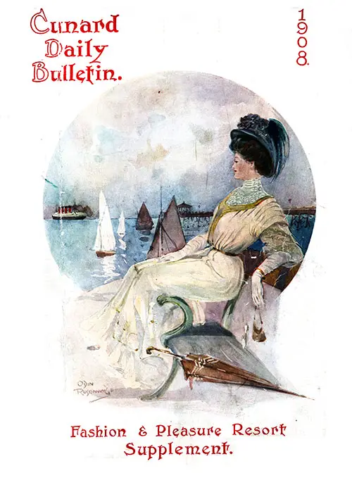 Cunard Daily Bulletin, Fashion and Pleasure Resort Supplement - 1908