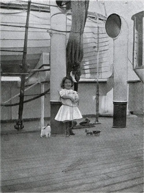 Young Girl on Deck of a Cunard Steamship