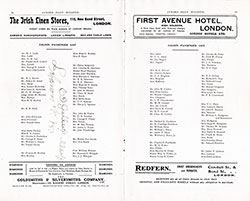 Passenger List, RMS Ivernia, Cunard Line, July 1908, Boston to Liverpool 