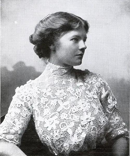 Women wearing fine lace blouse - Irish Industries 1911