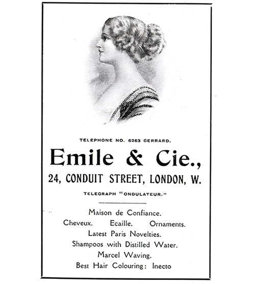 Advertisement, Emile & Cie, Maison de Confiance in London.