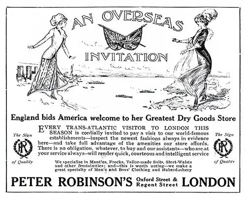 England bids America welcome to her Greatest Dry Goods Store