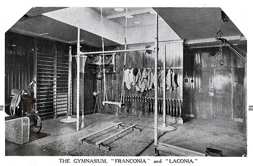 The Gymnasium, RMS Franconia and RMS Laconia.