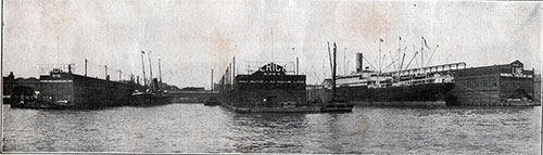 The Hamburg America Line Piers at Hoboken NJ.