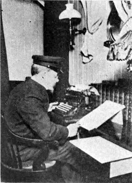 Editing the Daily Newspaper Printed on Board an Ocean Liner circa 1910.