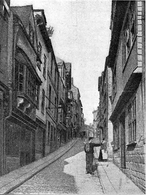 View of Old Houses in Plymouth, England.