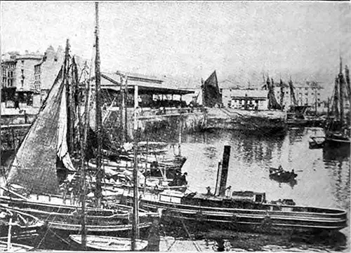 Fishing Boats at the Quay of Plymouth, England.