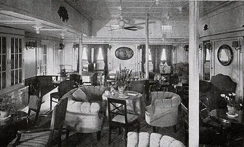 First Class Lounge on the SS Sierra Ventana, Originally Built for the Norddeutscher Lloyd in 1912.